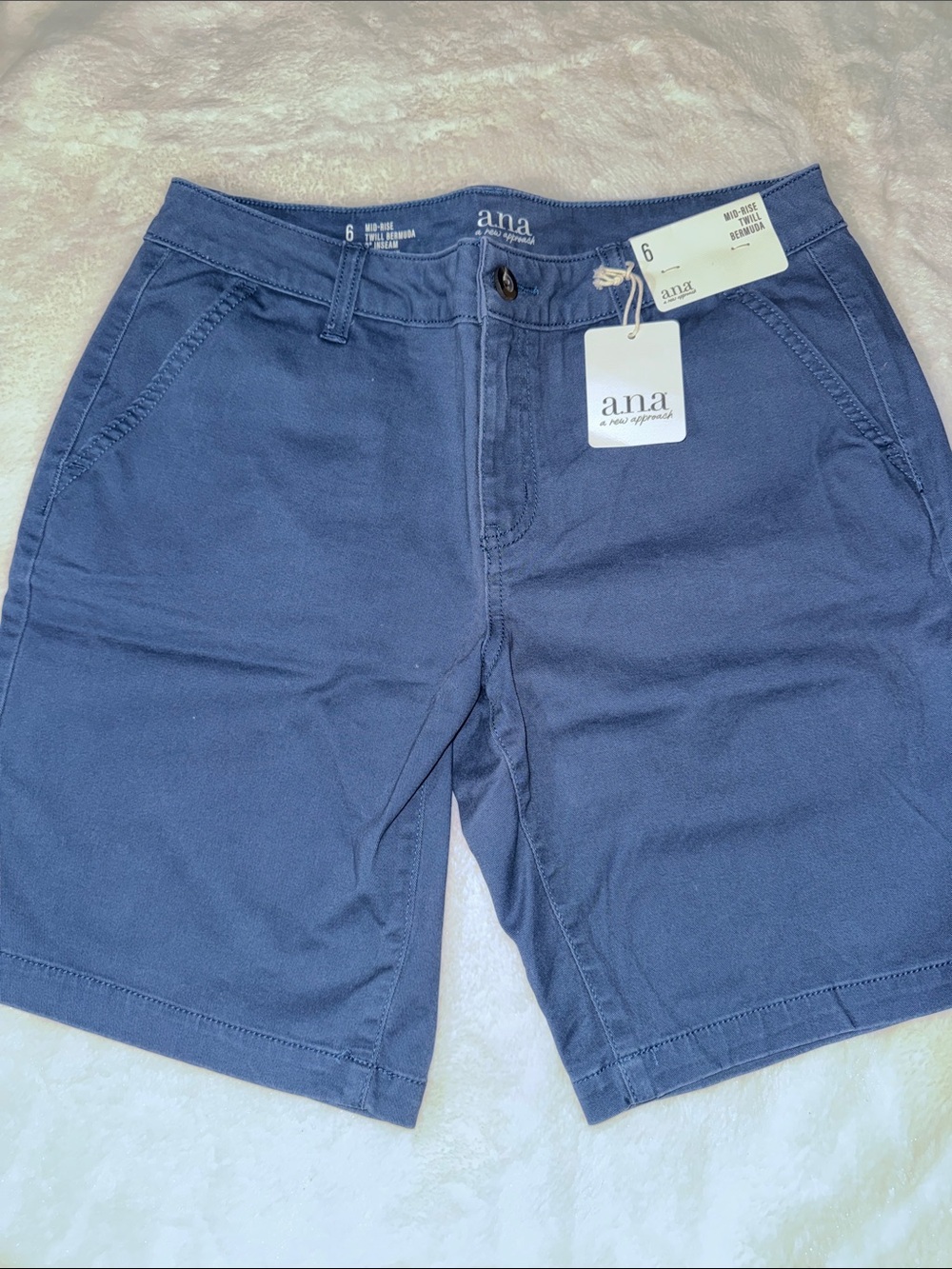 a.n.a Women's Navy Bermuda Shorts
